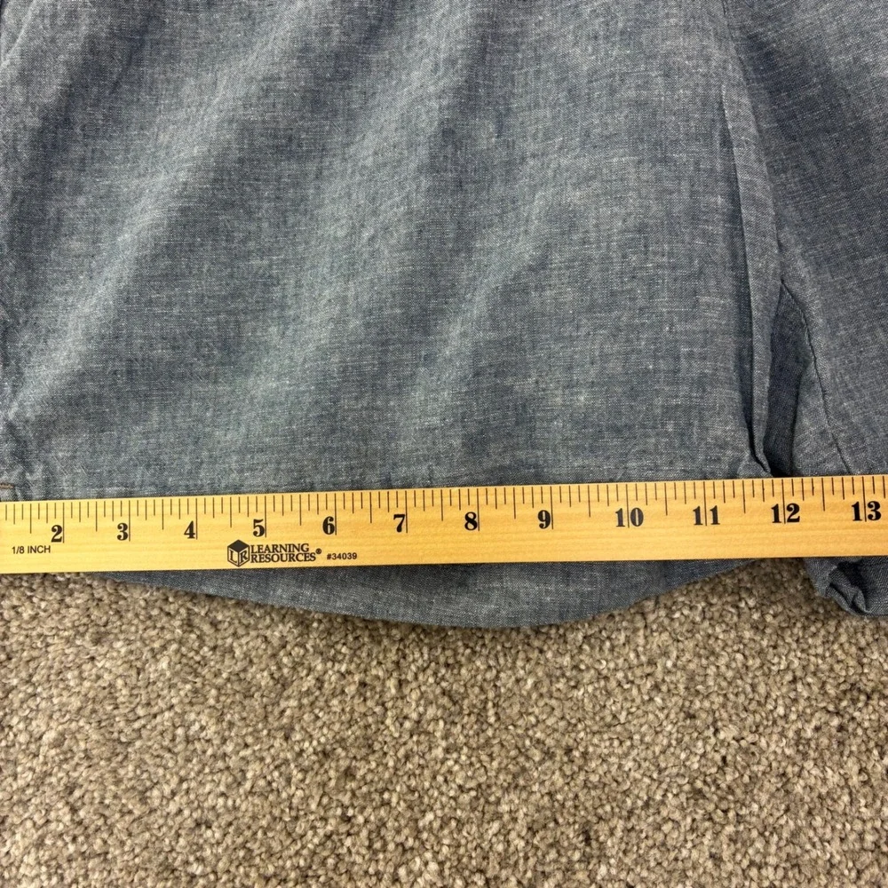 Banana Republic Deck Shorts Men Large Blue Linen Cotton Blend Drawstring Coastal